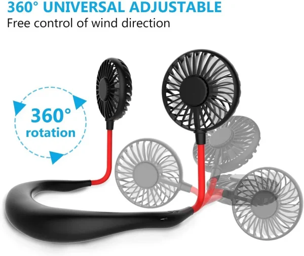 Portable Neck Fan With 3 Level Air Flow